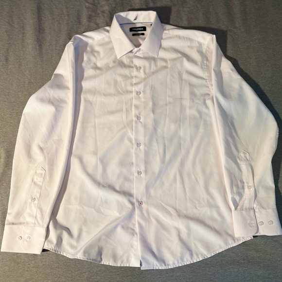 Nautica Mens Slim Fit White Dress Shirt - Picture 2 of 3